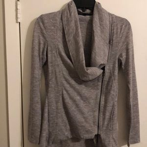 Grey sweater/moto style jacket